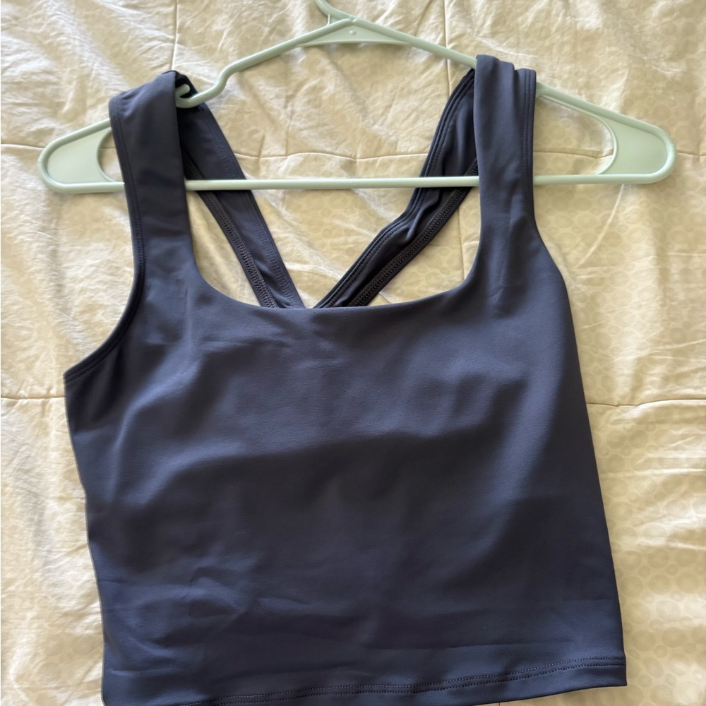 Navy Blue Cross-Back Tank Top